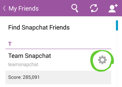 Snapchat friend settings